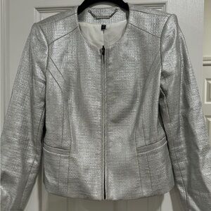 White House Black Market silver blazer.